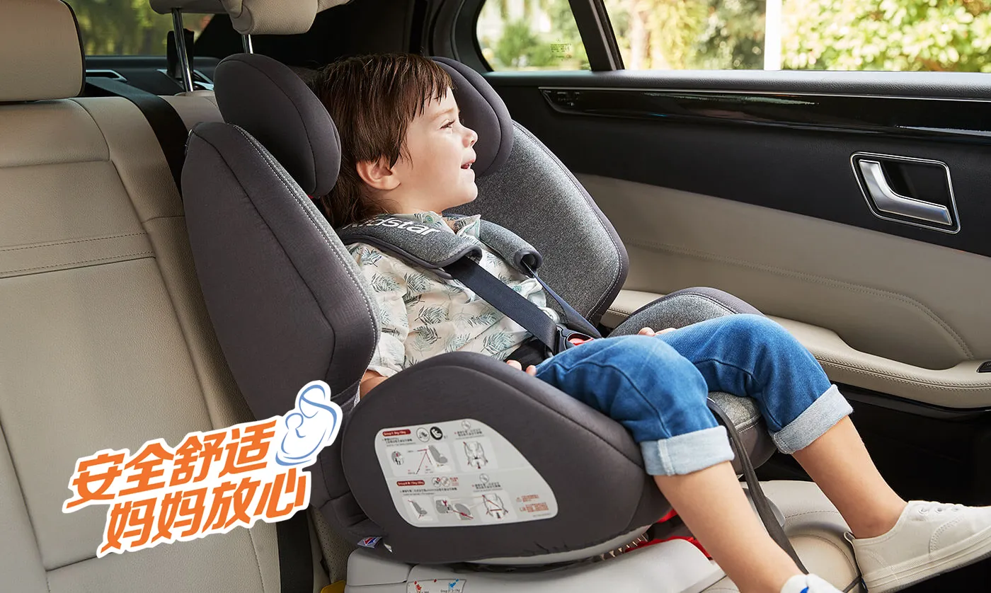 Premium close-up of child travel safety